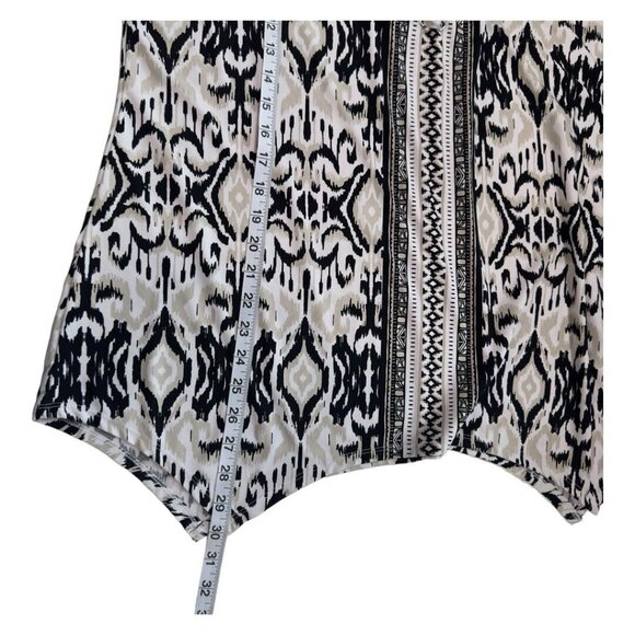 New Directions Women SZ XL LaceUp Tie V Neck Tunic Blouse Asimetric Edge Stretch - Picture 9 of 11